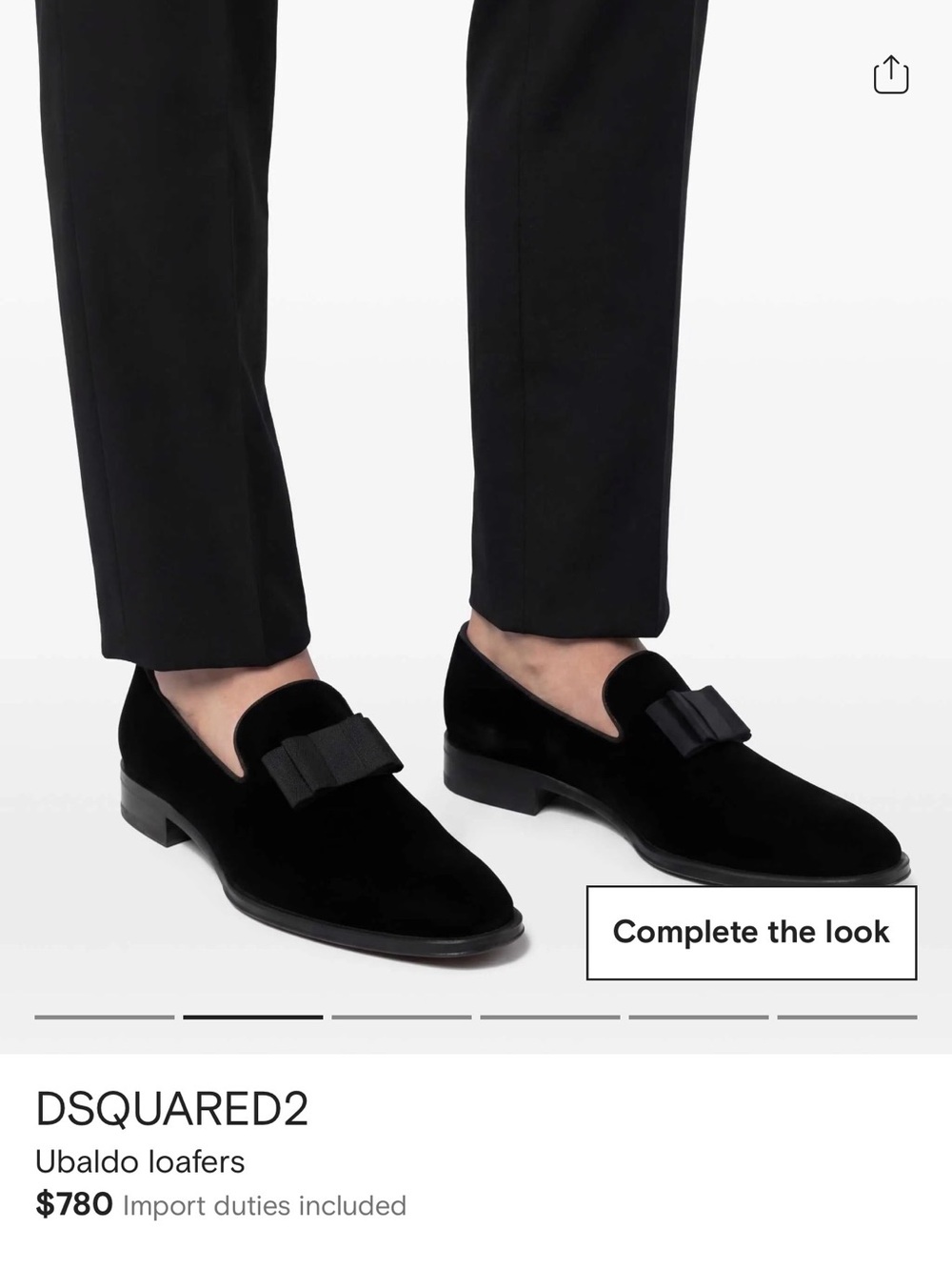 DSQUARED2 Black Velvet Bow Tassel Loafer